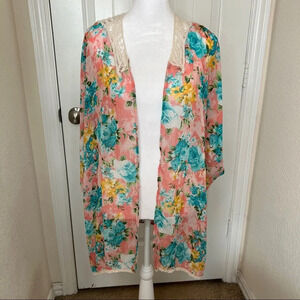 Liberty Love Pink Floral Kimono, Large
